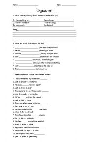 English Worksheet: Present Perfect Test