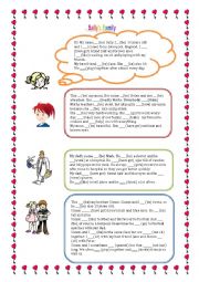 English Worksheet: Sallys Family