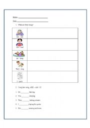 English Worksheet: present continuous