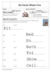 English Worksheet: My Home - Where I live