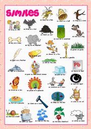 English Worksheet: Similes Picture Dictionary