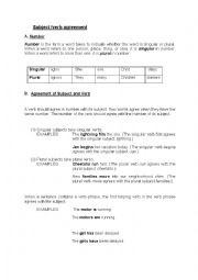 English Worksheet: Subject/Verb agreement