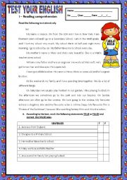 English Worksheet: TEST YOUR ENGLISH