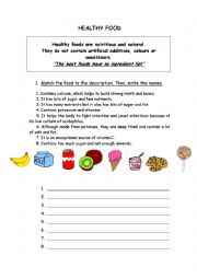 English Worksheet: HEALTHY FOOD