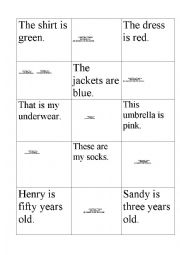 English Worksheet: Be Memory Game Page 2 and 3
