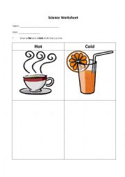 English Worksheet: Hot and cold worksheet