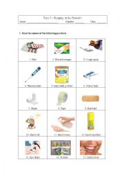 English Worksheet: At the Chemists