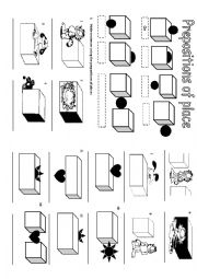 English Worksheet: prepositions of place