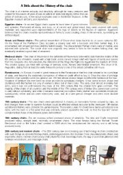 English Worksheet: A little about the history of the chair - Simple Past