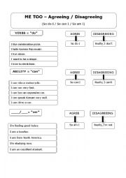 English Worksheet: So and Neither