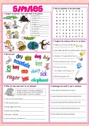 English Worksheet: Similes