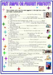 English Worksheet: Past simple or present perfect 
