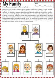 English Worksheet: READING COMPREHENSION - MY FAMILY