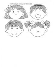 English Worksheet: Faces