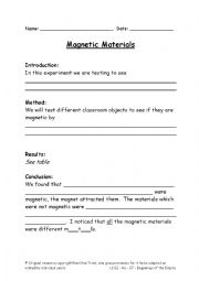 English Worksheet: Worksheet magnecism