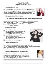 English Worksheet: Demi Lovato