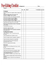 Peer and Self Editing Checklist