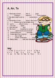 English Worksheet: articles