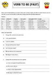 English Worksheet: Verb to be exercises (past)