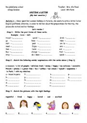 English Worksheet: My last vacation in Paris