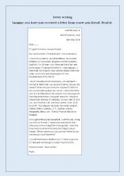 English Worksheet: Letter reading and writing