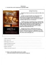 English Worksheet: Film Review :   Reading and writing 