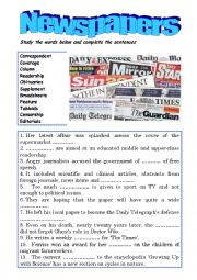 English Worksheet: Newspapers