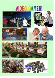 English Worksheet: Video Games Picture Speaking Activitiy 