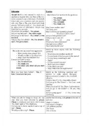 English Worksheet: politness