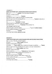 English Worksheet: Present Simple -Questions/Pairwork