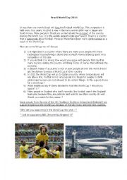 English Worksheet: Football World Cup - Brazil 2014