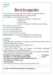 English Worksheet:  how to be cooperative 