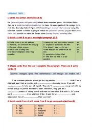 English Worksheet: Language tasks