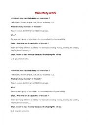 English Worksheet: Voluntary work - 9th form