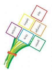 English Worksheet: flowers name and color activity