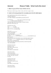 English Worksheet: Rascal Flatts What hurts the most