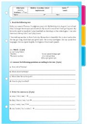 English Worksheet: Test for beginners