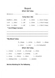 English Worksheet: Daily Report