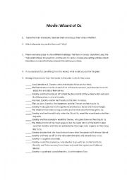 English Worksheet: Wizard of Oz