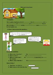 English Worksheet:  welcome to my house