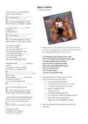 English Worksheet: Black or White by Michael Jackson