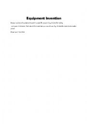 English Worksheet: Eqipment invention for a Season