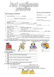 English Worksheet: past continuous practice