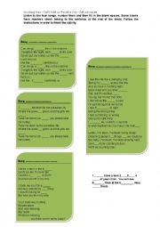 English Worksheet: Teaching with Songs