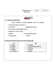 English Worksheet: vocabulary