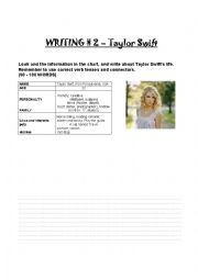 English Worksheet: Writing - Taylor Swift 