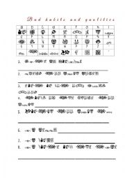 English Worksheet: Bad habits and bad qualities