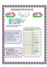 English Worksheet: demostratives
