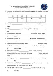 English Worksheet: Superlative adjectives - Guinness World Record