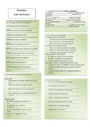 English Worksheet: Active and Passive Voice